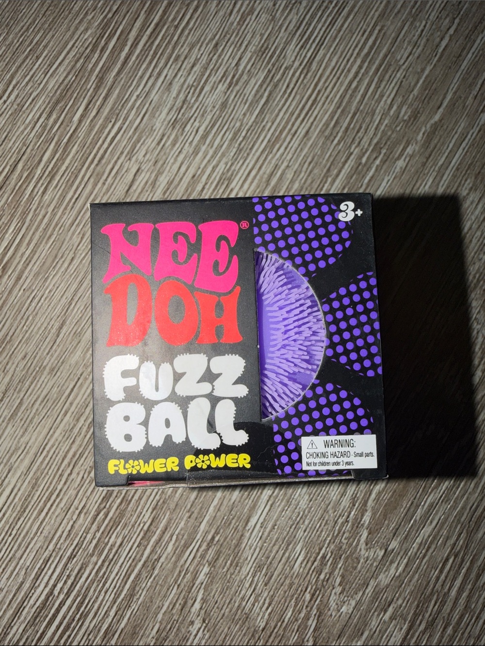 Schylling needoh squish fuzz ball purple flower power sensory fidget toy new